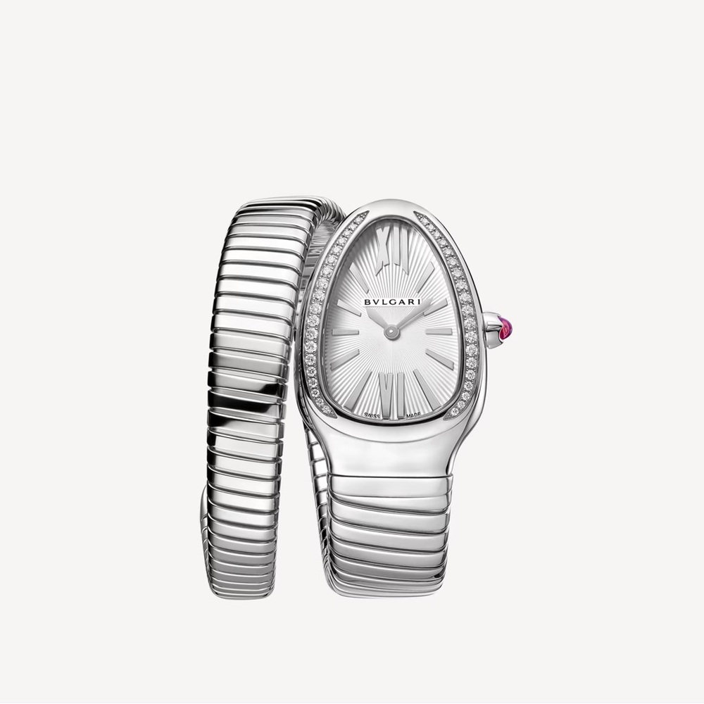 Silver serpent wrap watch